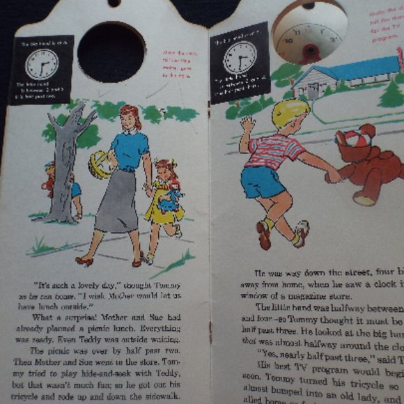 Vintage 1962 Peek-a-Book Tell Time A (Lowe) Kids Learning Book - Picture 3 of 4
